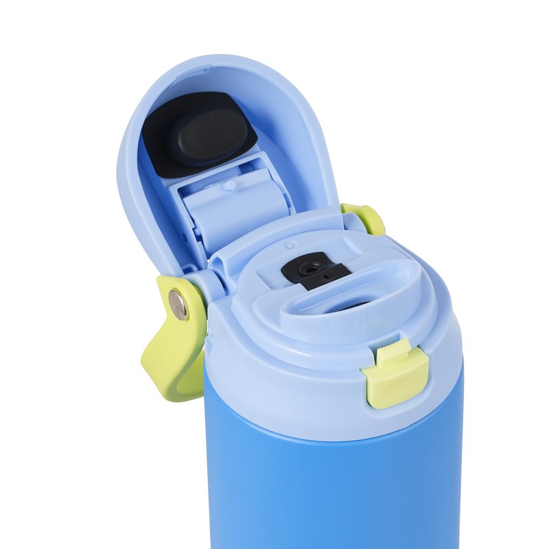 24oz Stainless Steel 2-in-1 Water Bottle with Straw & Chug - Neon Blue