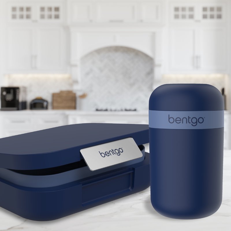 Reusable Snack Cup - Portable Leak-Proof Container with Toppings Compartment - Navy
