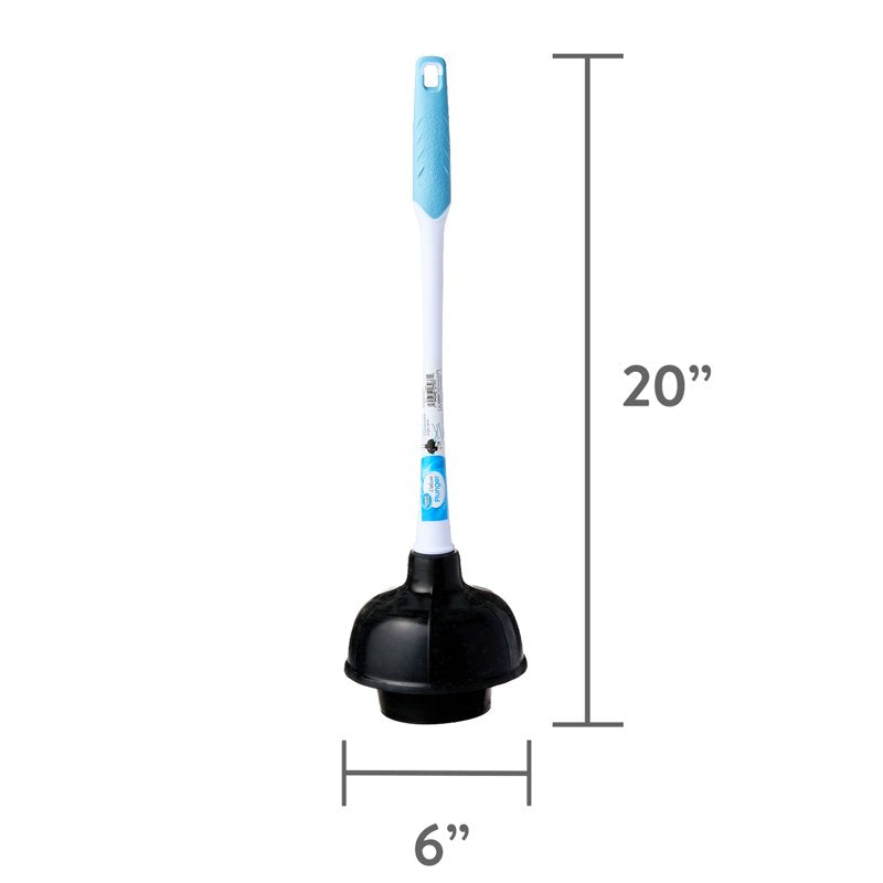Toilet Plunger with 16-In Ergonomic Handle - Heavy Duty Rubber Head - Single