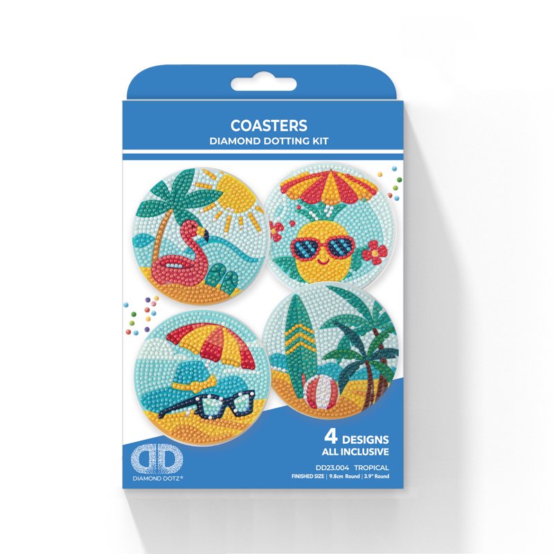 Tropical Coasters Diamond Painting Kit - 4 Pack