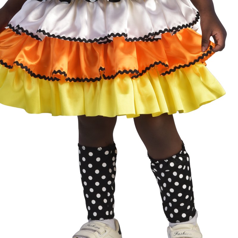 Toddler Candy Corn Witch Costume 2T Halloween Dress & Hat Set - Bright & Colorful