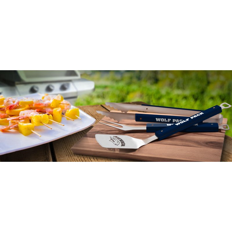NCAA Nevada Wolf Pack BBQ Tool Set - 3-Piece Grilling Set