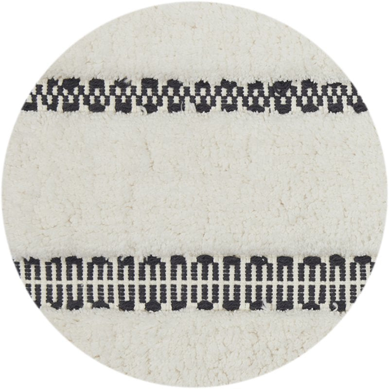 Bath Rug Set - Grey Shadow & Vanilla Dream 17 x 24 & 20 x 30 Inches Cotton, Striped Home Decor