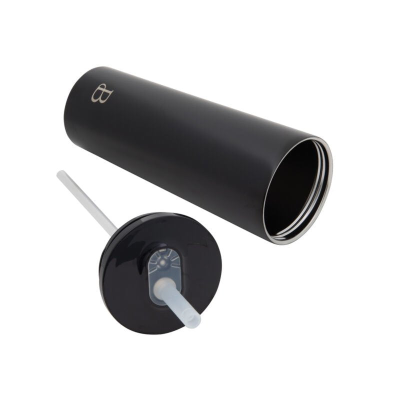 24oz Stainless Steel No Drippy Sippy Tumbler with Straw - Black