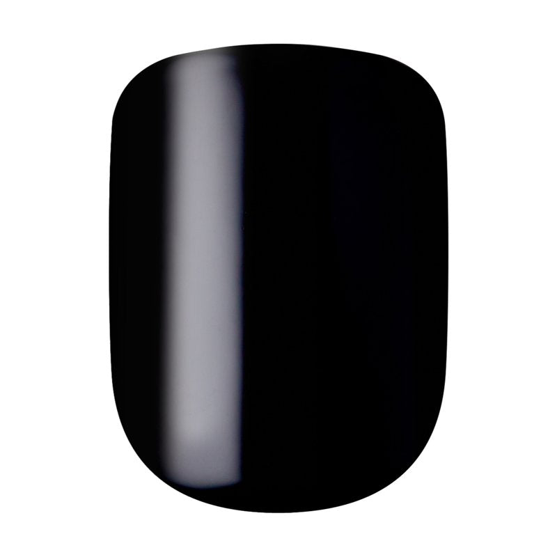 Black Short Squoval Press-On Nails - 30 Pieces