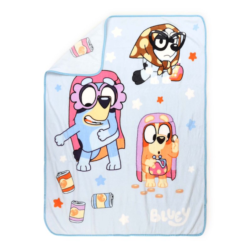 Kids Bluey Family Throw Blanket - Soft Coral Fleece, 46x60 Inches