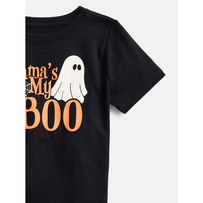 Toddler Boys Halloween Graphic T-Shirt - Short Sleeve, Black Soot, 2T