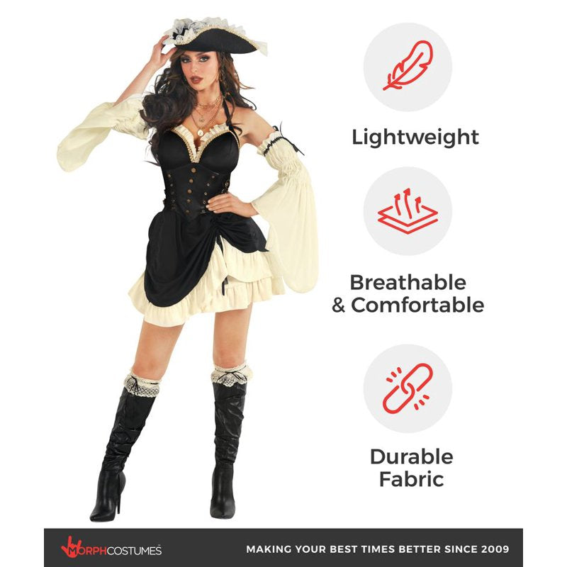 XS Pirate Costume Women - Adult Pirate Dress Halloween Fancy Dress