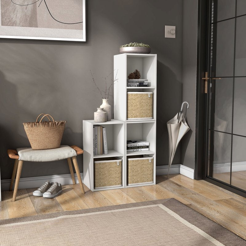 Stackable 2-Cube Wood Bookcase - Multiple Colors Available