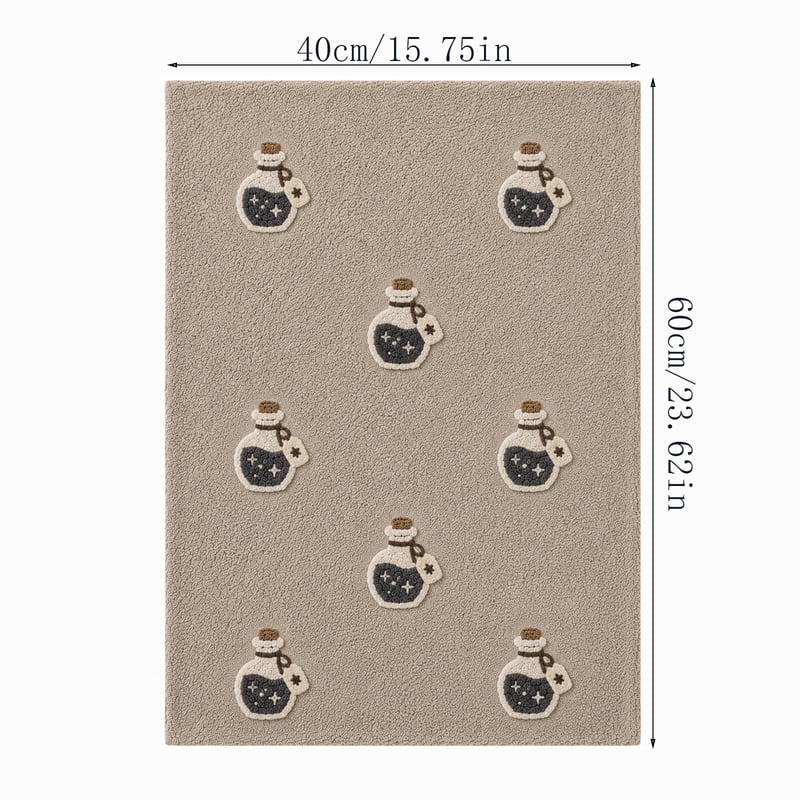OutmaxHome Halloween Potion Jar Doormat - 15.8x23.6 Inch Non-Slip Indoor Outdoor Rug, Festive Halloween Decor, Variation O