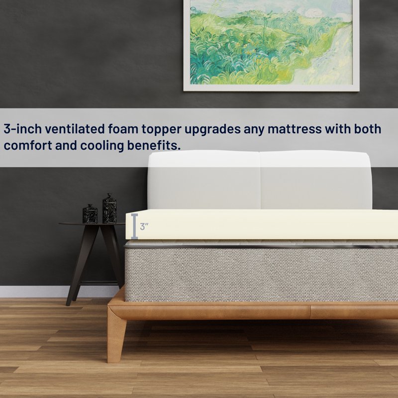 Queen 3-Inch High-Density Foam Mattress Topper - Regular Fit
