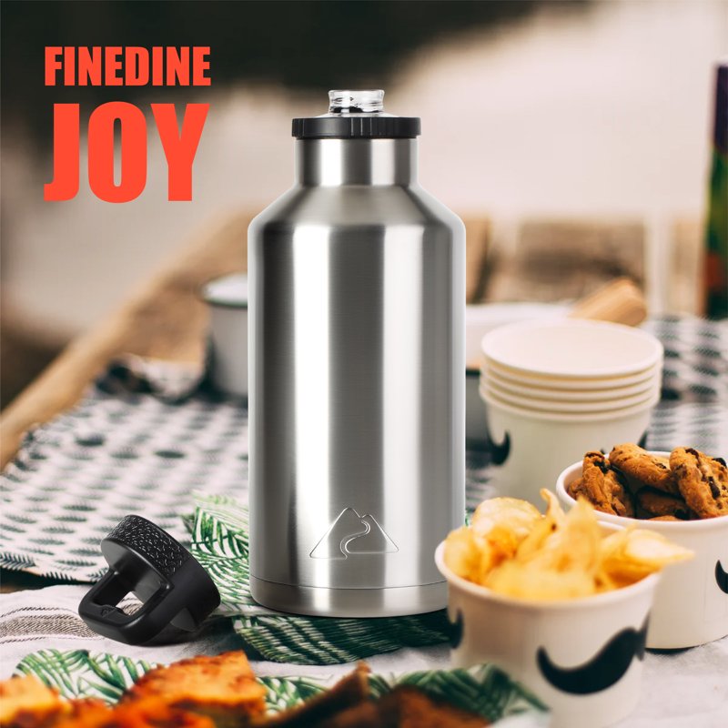 64 oz Stainless Steel Insulated Water Bottle - Leak-Proof Chug Lid