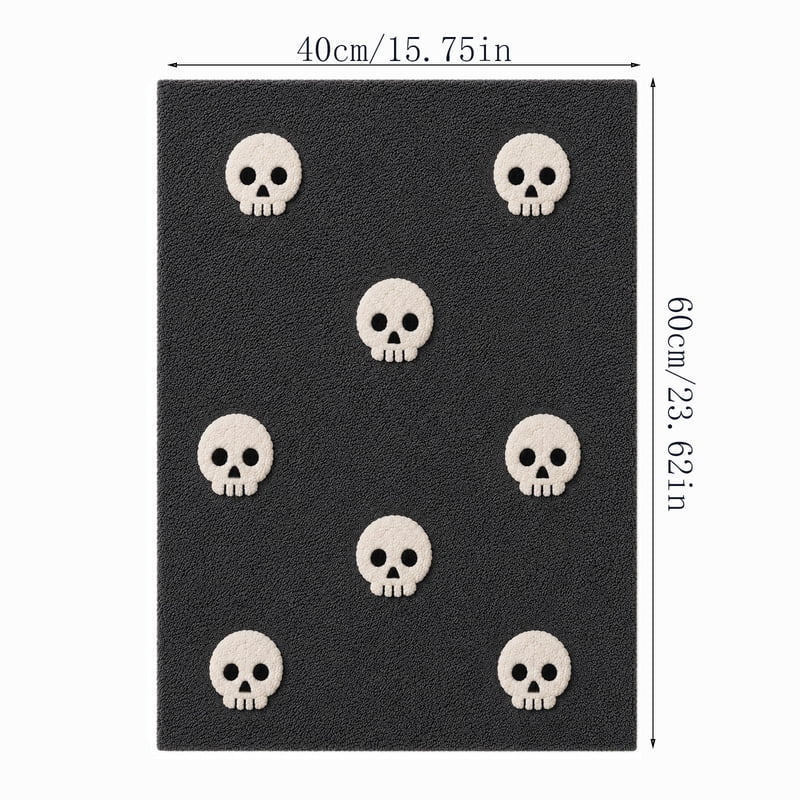 OutmaxHome Halloween Skeleton Doormat M - 15.8x23.6 Inch Non-Slip Absorbent Entry Mat