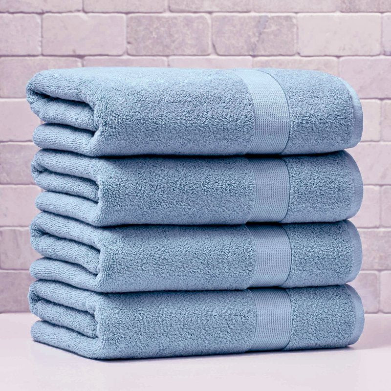 Cotton Bath Towel Blue Silver - Soft & Absorbent, 30x56 Inches - Better Homes & Gardens