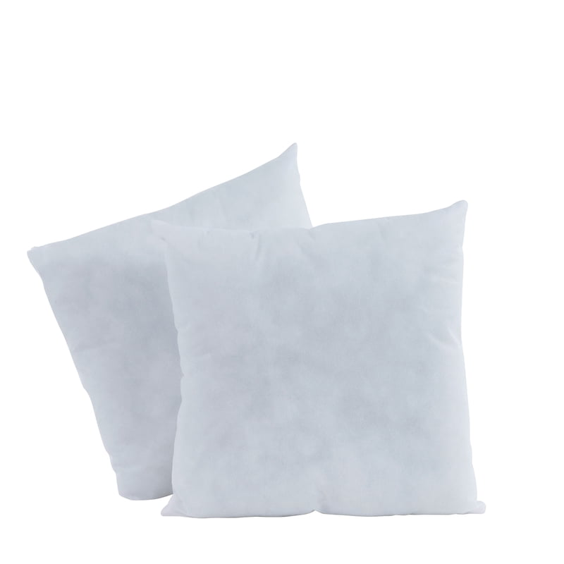 Basic Pillow Forms - 18 x 18 Inches, Pack of 2, Zippered Cover, Soft Support, Decorative & Travel Pillows