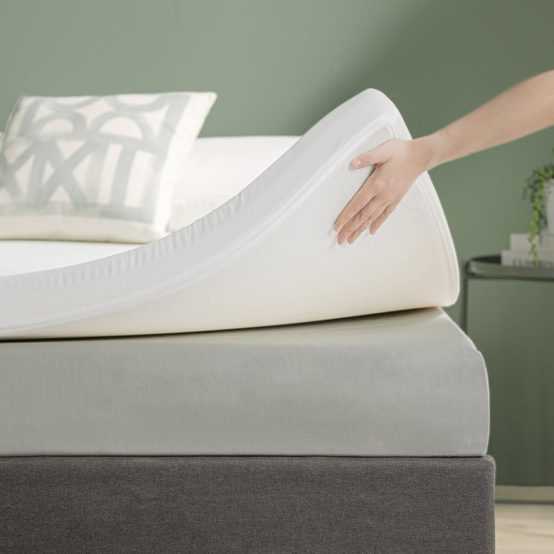 King Green Tea & Charcoal Memory Foam Mattress Topper - 3 Inch Support