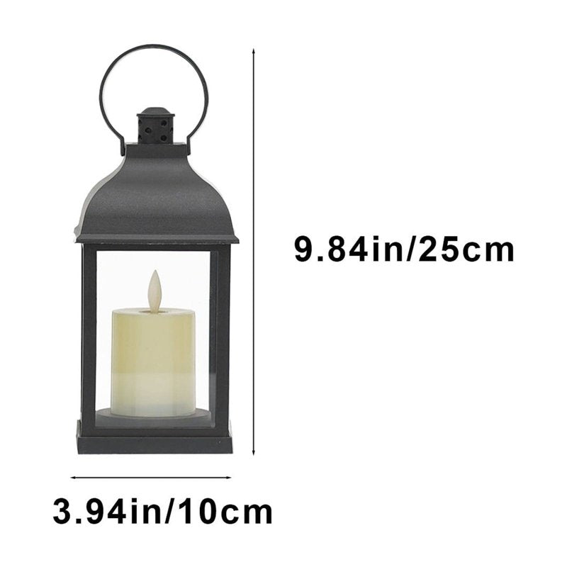 Black Japceit Flameless LED Candle Lamp Outdoor Camping Lantern with Timer