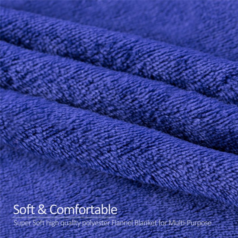 Fleece Throw Blanket Set - Soft Cozy 50x60 Inches, 2 Pack - Navy & Burgundy