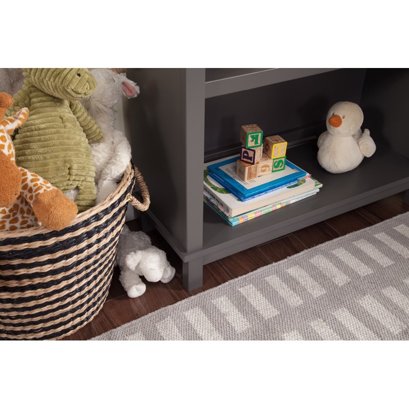 Autumn Bookcase and Hutch in Slate Finish - Adjustable Shelves