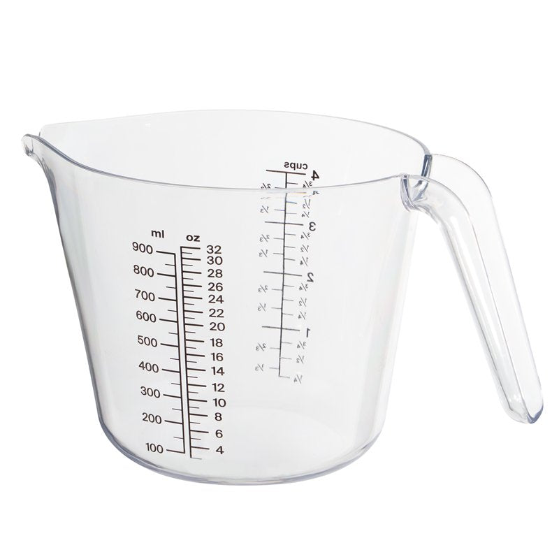 4-Cup Plastic Measuring Cup with Large Spout - 32 oz