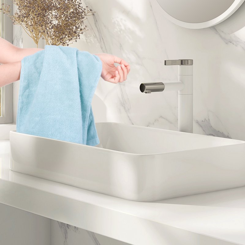 Cotton Embroidery Hand Towels Set - Blue, 1 Piece Bathroom & Kitchen