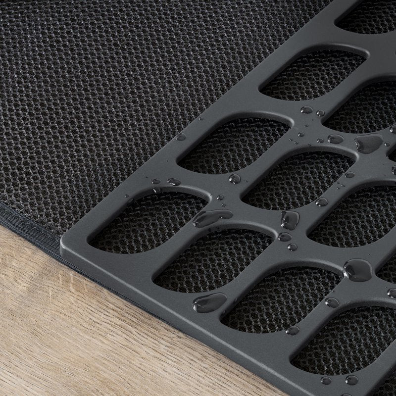 Entryway Shoe Drying Mat with Mud Removal - Black Polyester