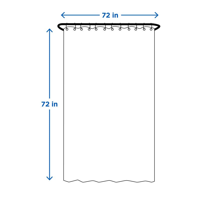 Mainstays Waffle-Weave Fabric Shower Curtain - Cotton Blend with Recycled Polyester, 72x72 inches, White