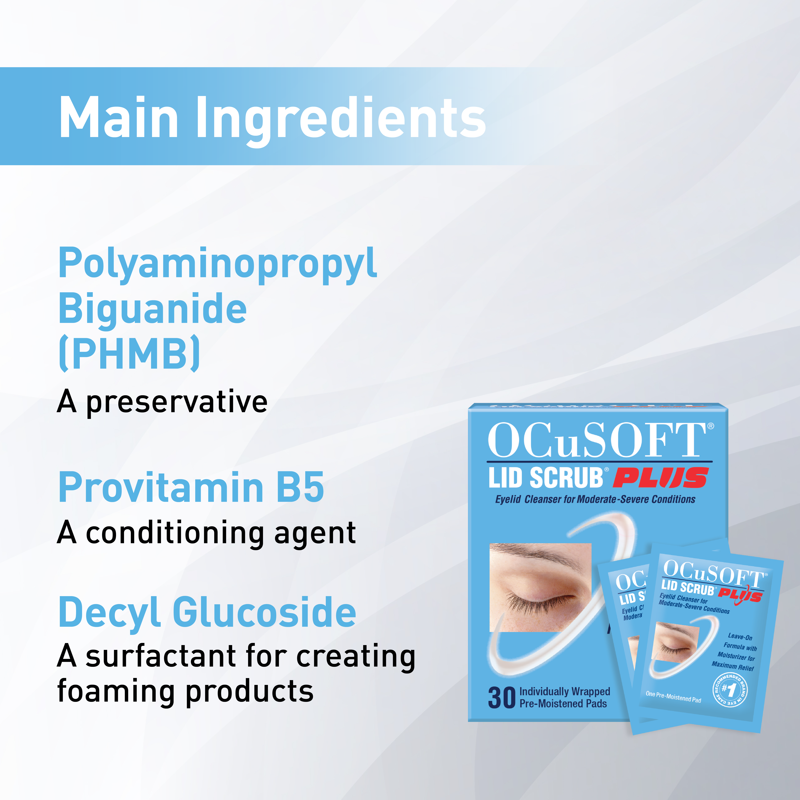 Eyelid Cleanser Wipes - OCuSOFT Lid Scrub Plus, 30 Count