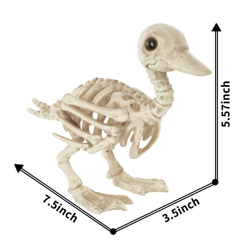 Halloween Skeleton Baby Duck Decoration - Whimsical Bone Line Halloween Decor