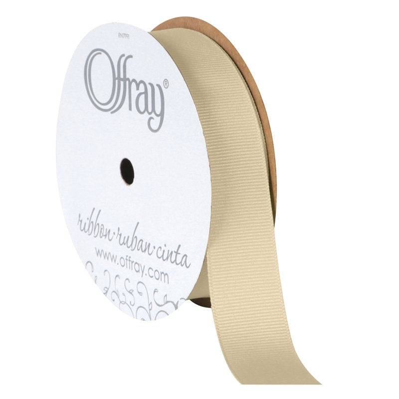Natural Beige Grosgrain Ribbon 7/8 inch x 18 ft Craft & Gift Wrap