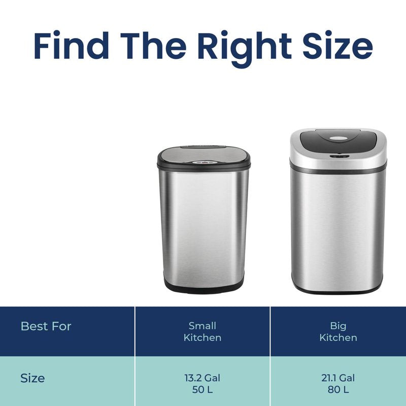 21 Gallon Motion Sensor Trash Can with Trash Bags - Silver