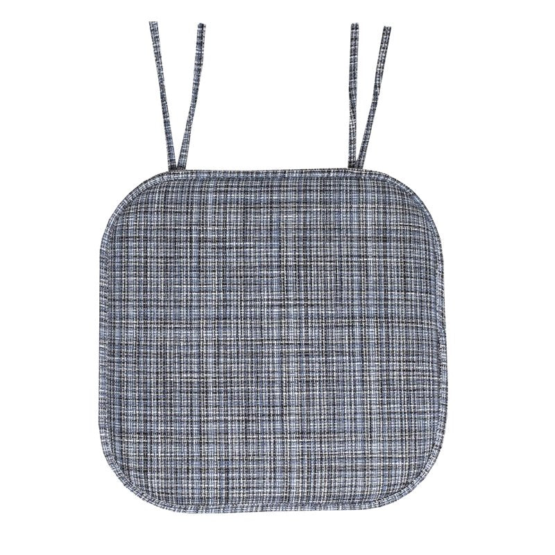 Memory Foam Non-Slip Chair Cushion Pad with Ties - 12 Pack, Blue Black