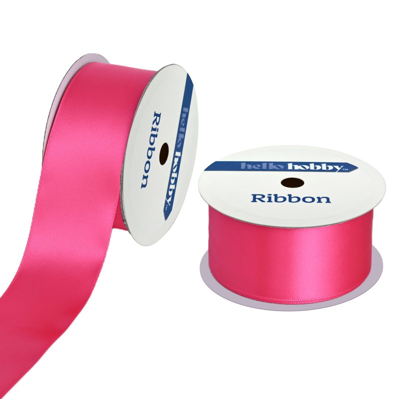 Pink Satin Ribbon 1.5 Inch Wide, 7 Yards for Gift Wrapping & Crafts