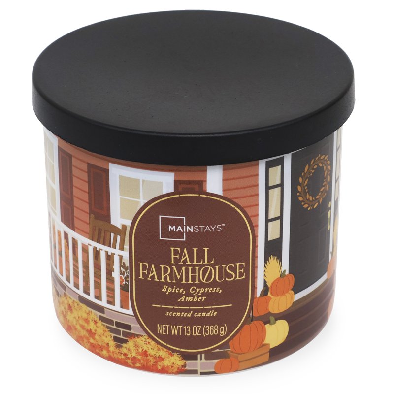Fall Farmhouse Scented Candle - 3-Wick 13oz Decorative Candle