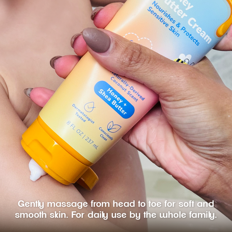 Kids Honey Butter Body Cream with Shea Butter - Moisturizing Lotion, 8 fl oz