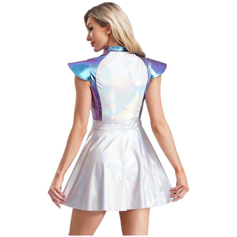 Women’s Space Fighter Costume Astronaut Alien Dress - Blue XXL, Halloween Cosplay