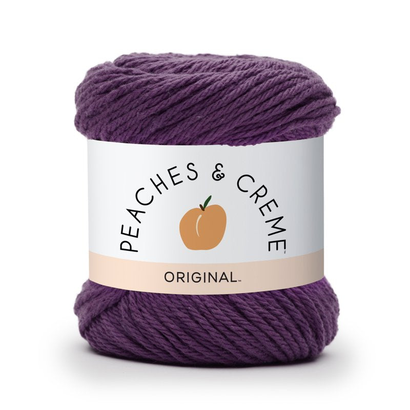 (3 Pack) Peaches & Crème Solid Cotton Yarn - Black Currant, 2.5oz / 70.9g, 120 Yards - Medium Weight