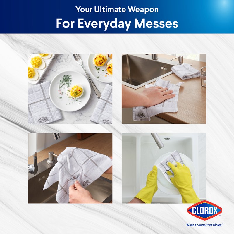 Cotton Dish Cloths 2 Pack - Highly Absorbent, Gray