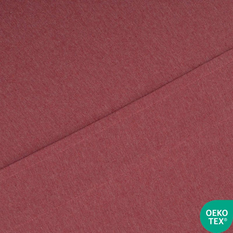 Cotton Rich Jersey Twin-XL Bed Sheet Set - Red Sedona, 3 Pieces