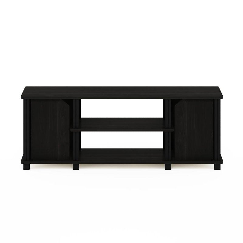 Espresso/Black TV Stand with Shelves and Storage for Media