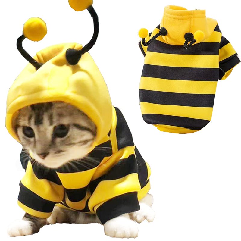 Pet Bee Halloween Costume XL for Cats and Small to Medium Dogs – Cosplay Dress Up