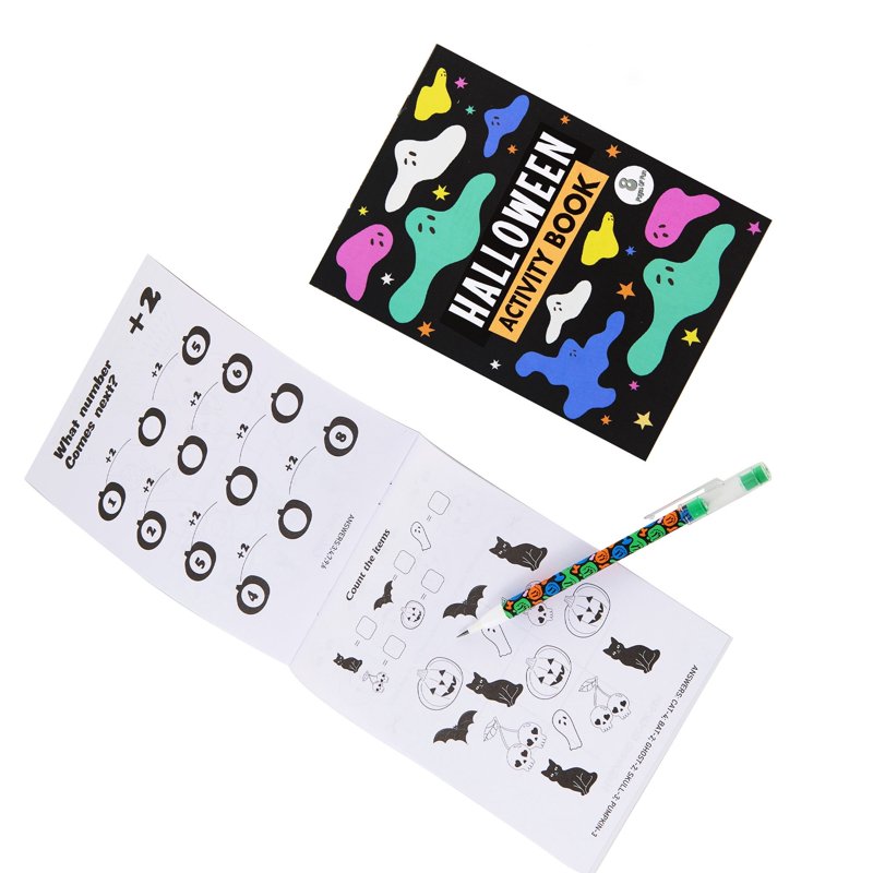 Halloween Activity Books with Push Pencils Party Favors - 12 Pieces