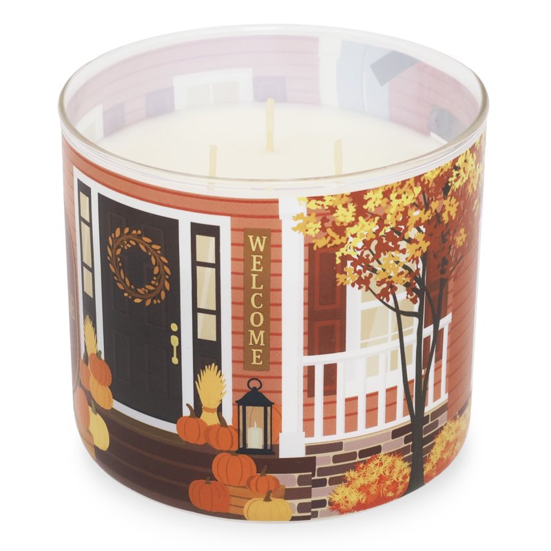 Fall Farmhouse Scented Candle - 3-Wick 13oz Decorative Candle