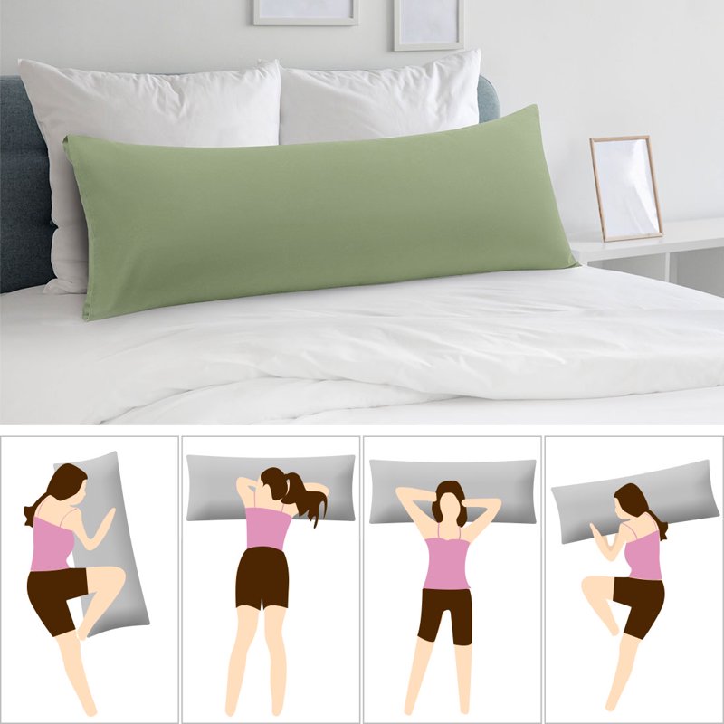 Microfiber Body Pillow Cover 20x54 Sage - 2 Pack, Breathable & Soft Bedding