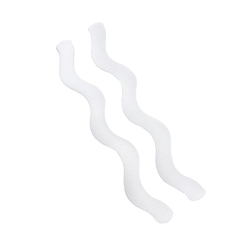 Non-Slip Wavy Bathtub & Shower Treads Set - 18 Pieces, White, 3.25 x 10.25 Inches - Single