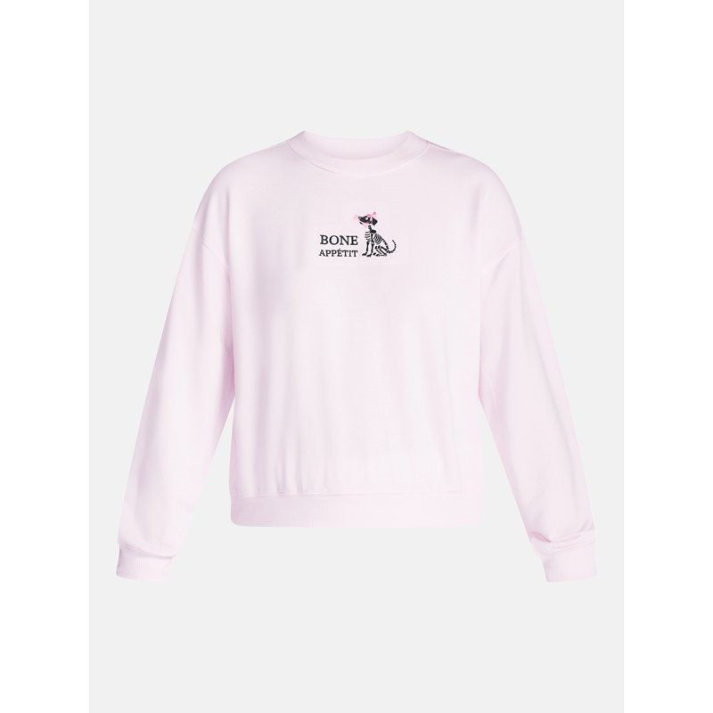 Pink M Halloween Fall Women's French Terry Lounge Sleep Top with Embroidery