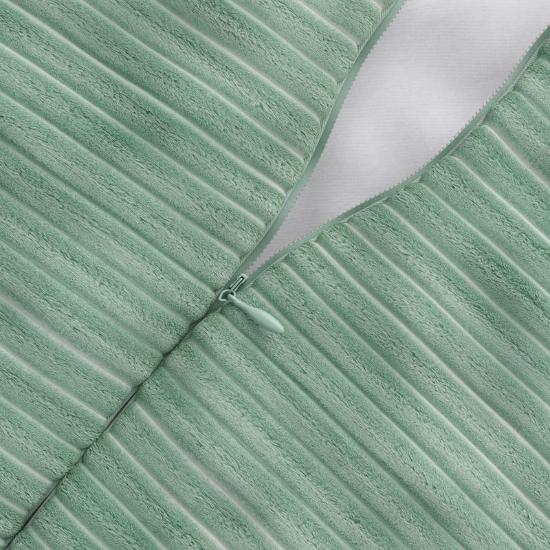 Kids Body Pillow with Removable Plush Ribbed Corduroy Cover - Light Green, 48x20 inches