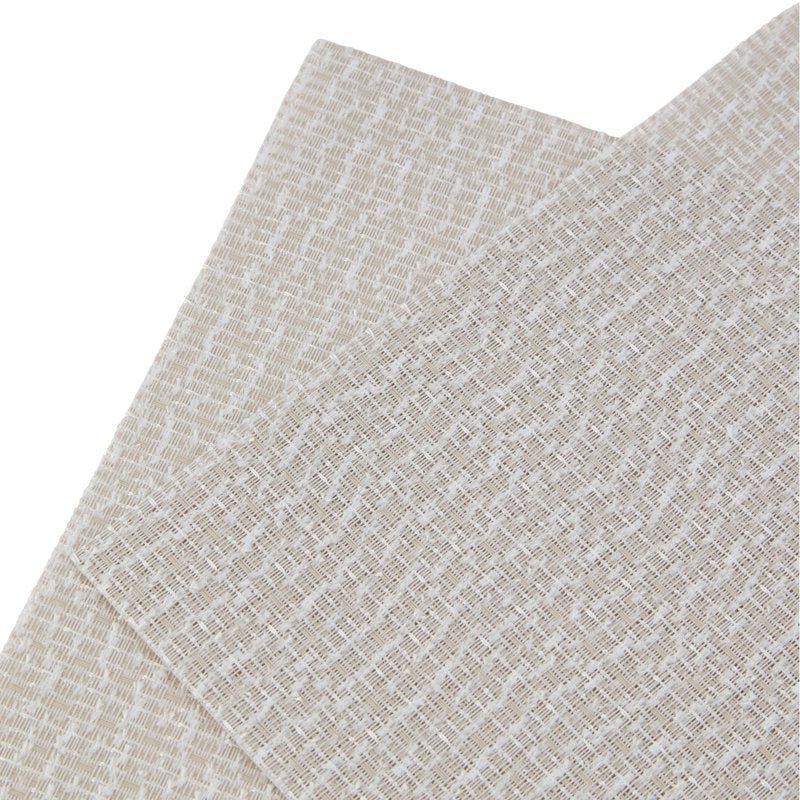 Elegant PVC Placemats Set of 6 - 12x18 in Boucle Texture White