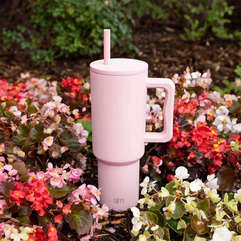 40 oz Insulated Stainless Steel Trek Tumbler with Straw Lid - Blush