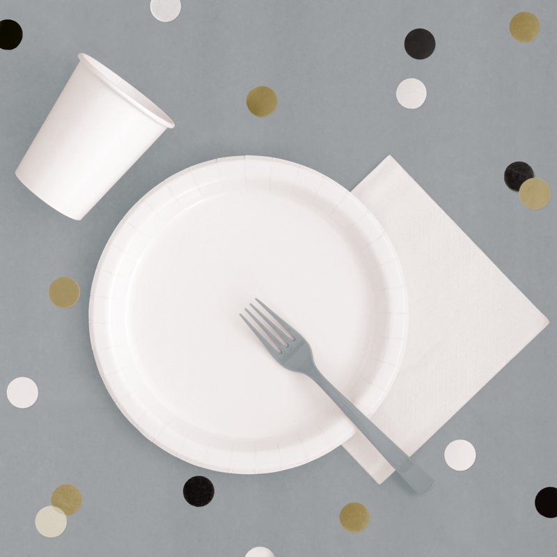 Silver Plastic Table Covers - 54 in x 108 in, 3 Count